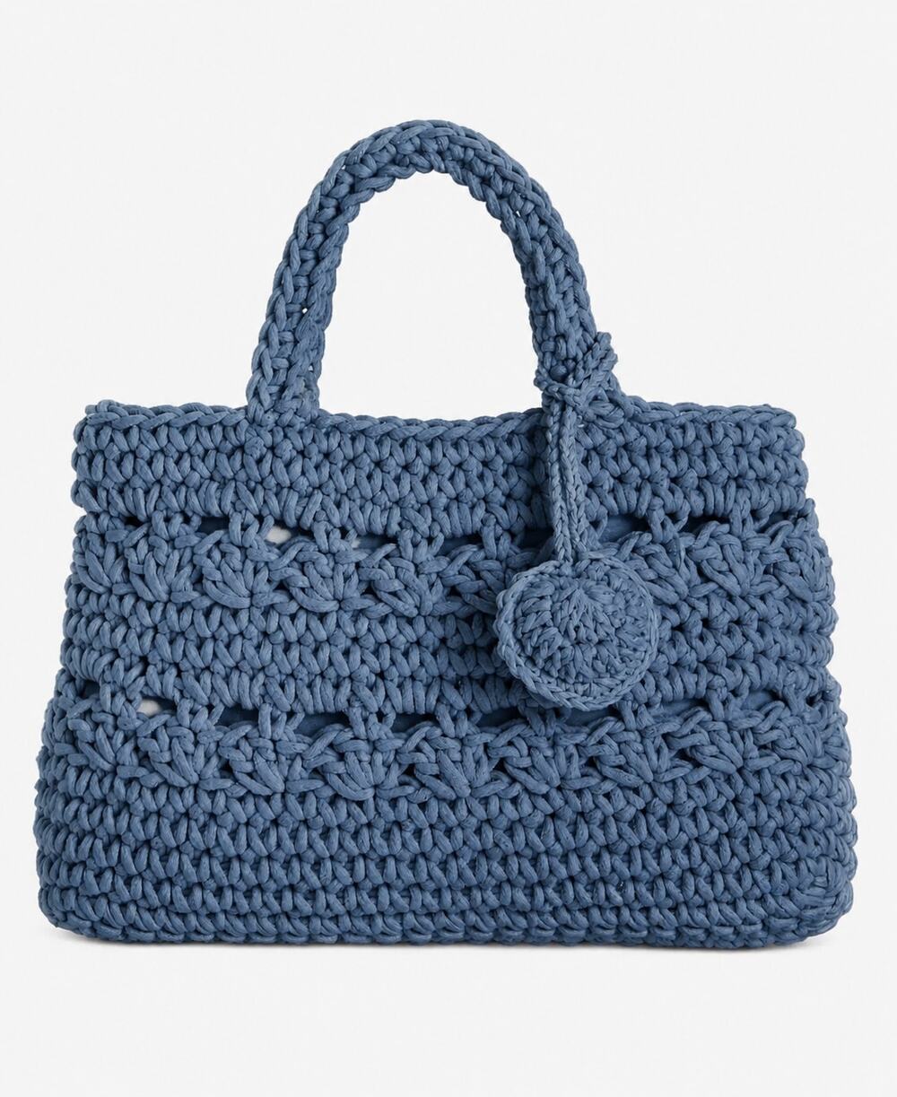 On 34th Crochet Medium Tote Bag In Blue Spell